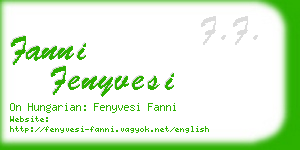 fanni fenyvesi business card